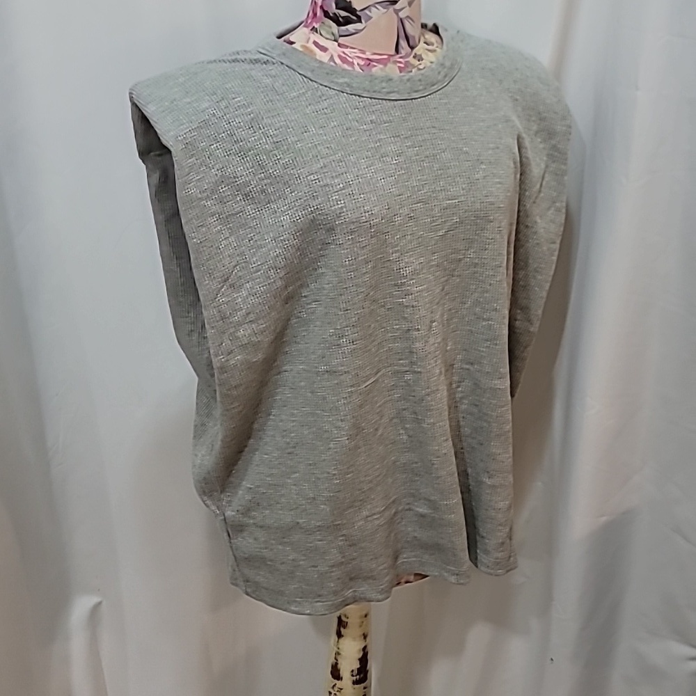 NWT DESIGN LAB Padded Cap Sleeve Ribbed Boxy Fit Tank Oversized Shoulder Pad
